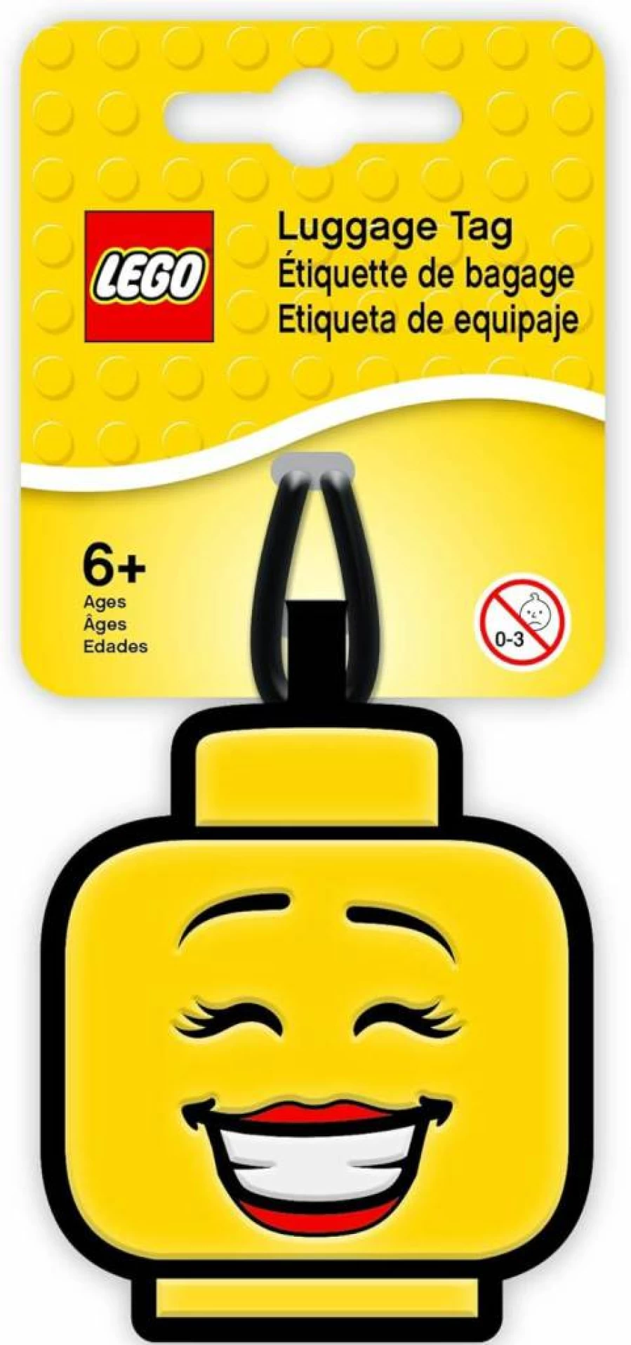 IQ Lego-Inspired Silicone Luggage Tag - Durable Travel Bag Tag for Suitcases, Backpacks, Cruise & Vacation, Fun Girl Face Design (51168 Style)