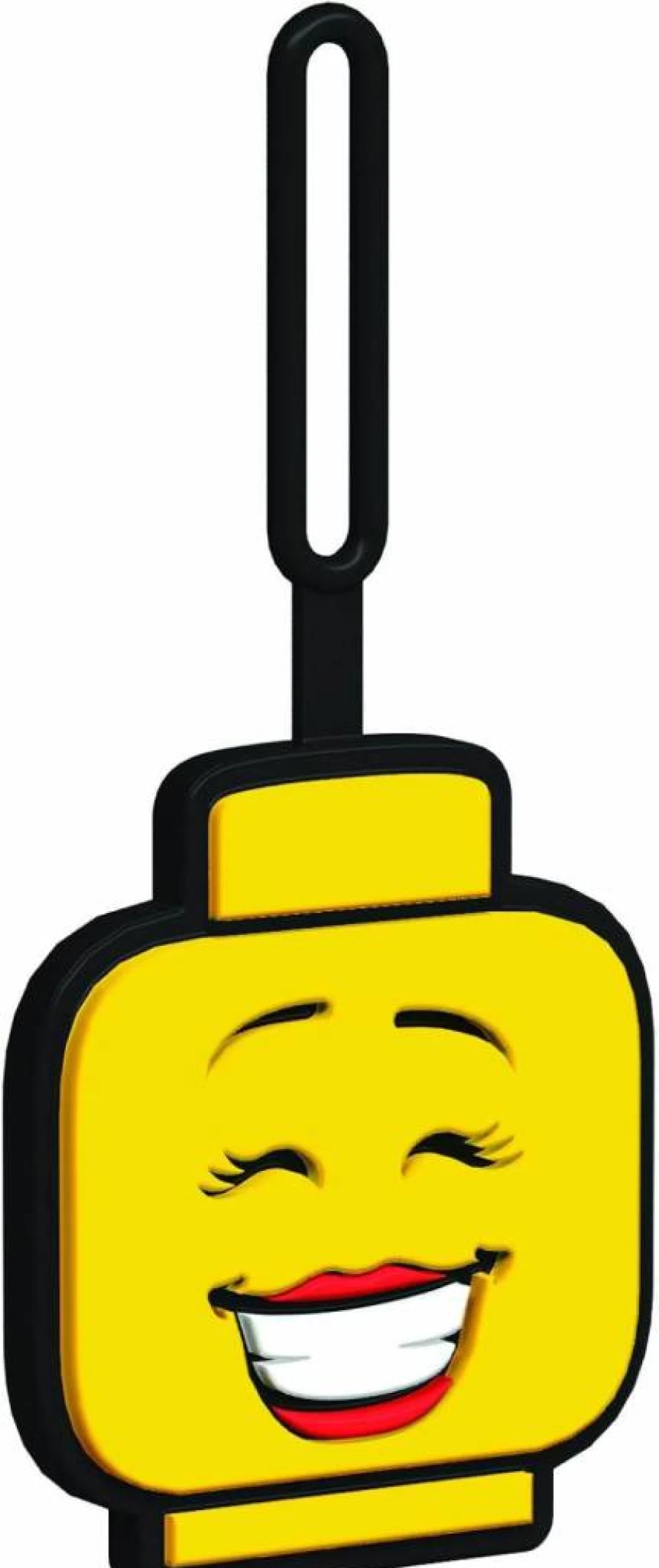 IQ Lego-Inspired Silicone Luggage Tag - Durable Travel Bag Tag for Suitcases, Backpacks, Cruise & Vacation, Fun Girl Face Design (51168 Style)
