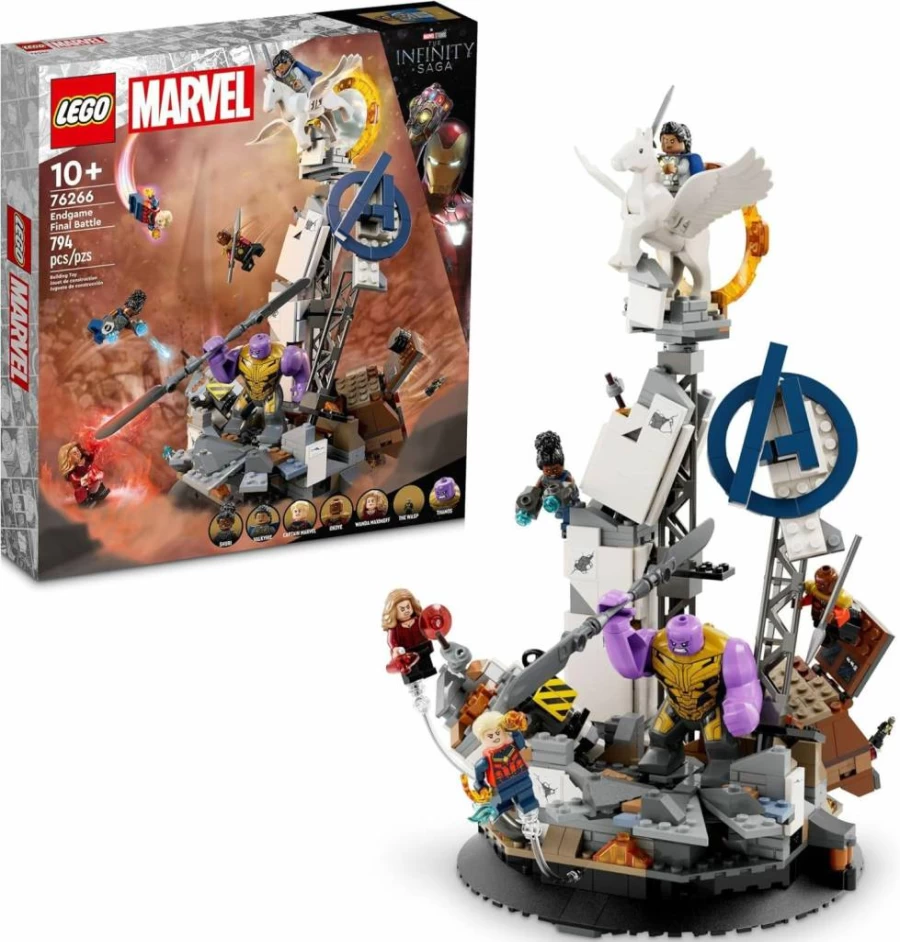 LEGO Marvel Avengers Endgame Final Battle Building Set 76266 with Captain Marvel, Shuri & Wanda Maximoff Minifigures - Collectible Superhero Model Kit for Display & Play