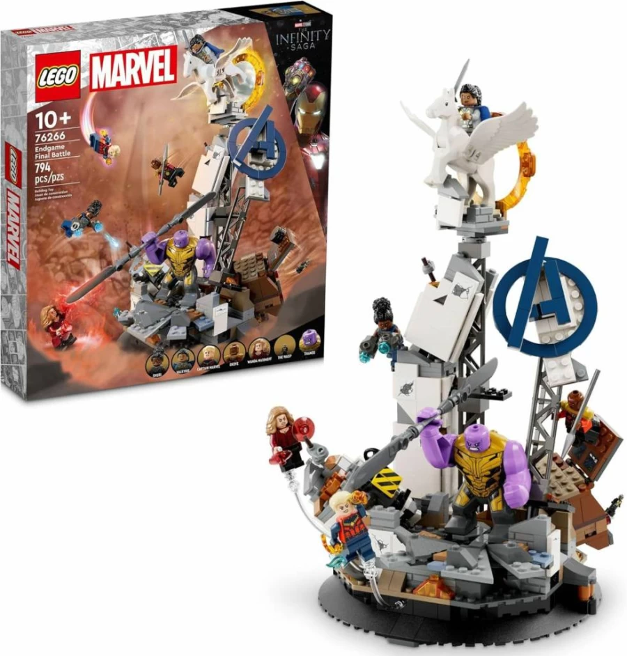 LEGO Marvel Avengers Endgame Final Battle Building Set 76266 with Captain Marvel, Shuri & Wanda Maximoff Minifigures - Collectible Superhero Model Kit for Display & Play