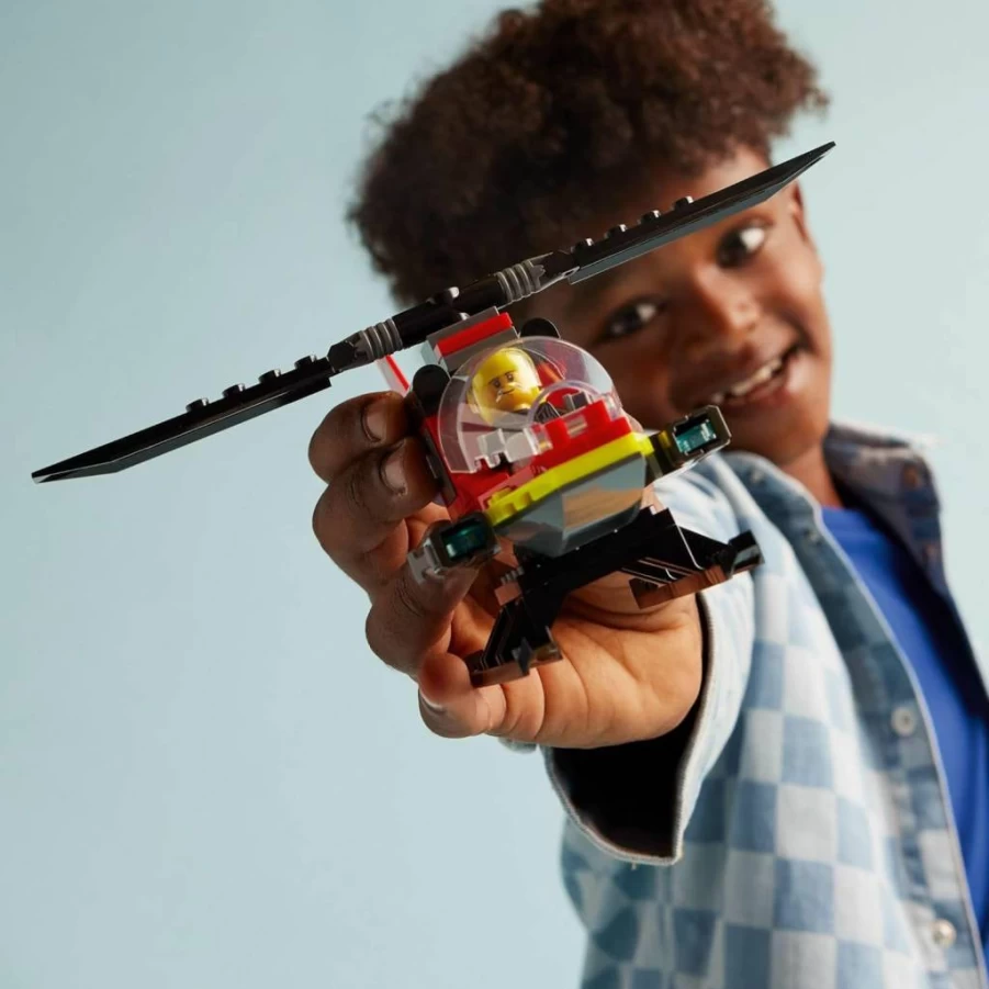 LEGO City Fire Rescue Helicopter Building Set 60411 with Firefighter Minifigure, Creative Construction Toy for Kids Ages 5+, Perfect Gift for Boys and Girls