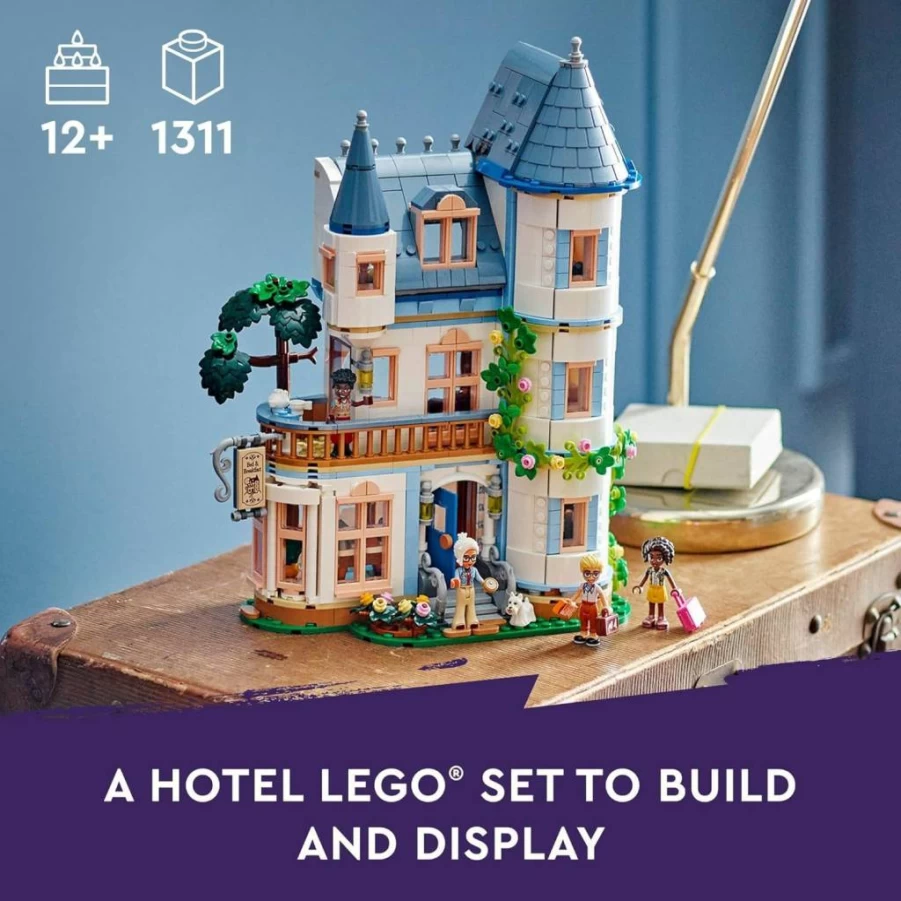 LEGO Friends 42638 Castle Bed & Breakfast Hotel Playset with 4 Mini Dolls, Dog Figure & Accessories, Creative Building Toy Gift for Kids Ages 12+, Girls, Boys & Teens