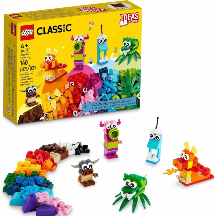 LEGO Classic Creative Monsters 11017 Building Kit for Kids Ages 4+, 5 Fun Monster Toy Designs for Creative Play, Best Halloween Gift for Boys and Girls