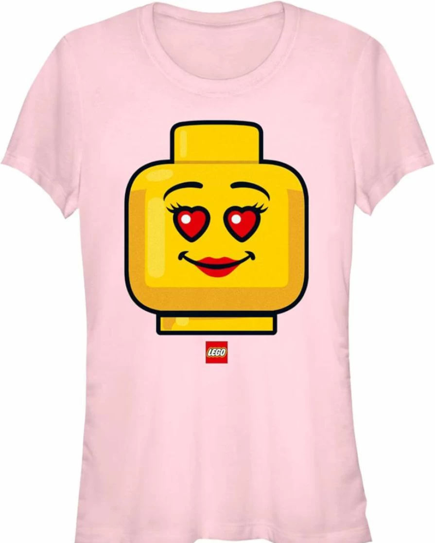 Fifth Sun Women's Lego Heart Eyes Graphic Short Sleeve T-Shirt