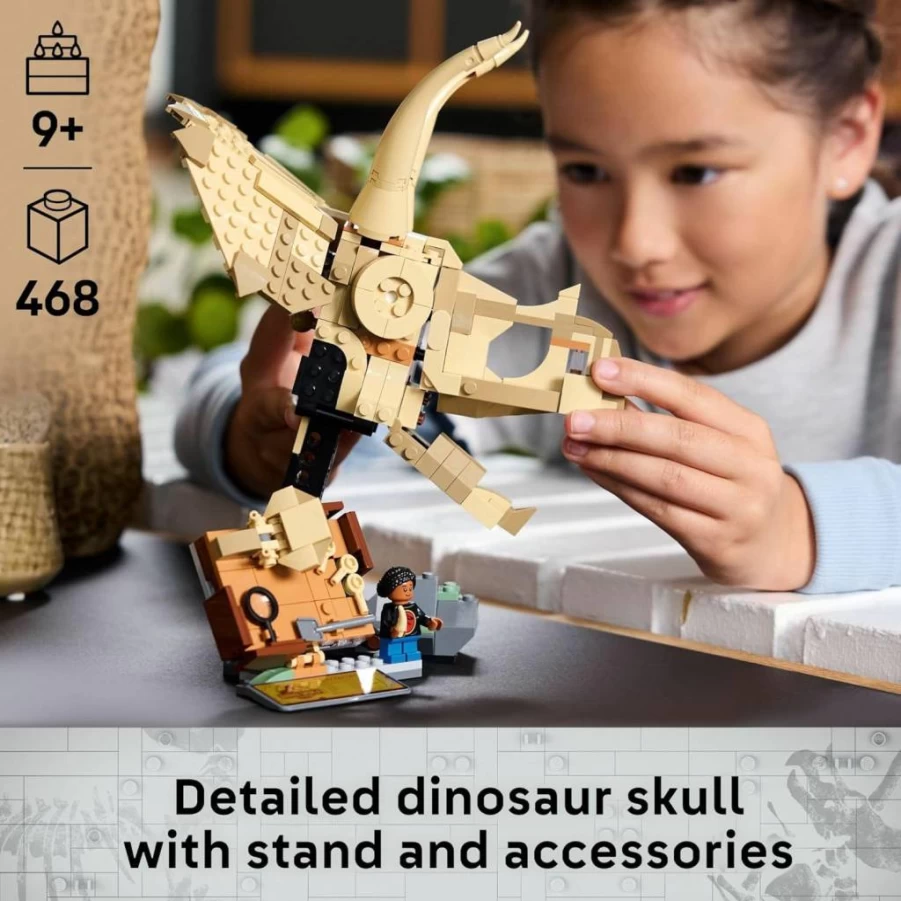 LEGO Jurassic World Triceratops Skull Building Set 76969 - Dinosaur Fossil Model Kit for Kids Ages 9+, Creative STEM Toy Gift for Boys and Girls