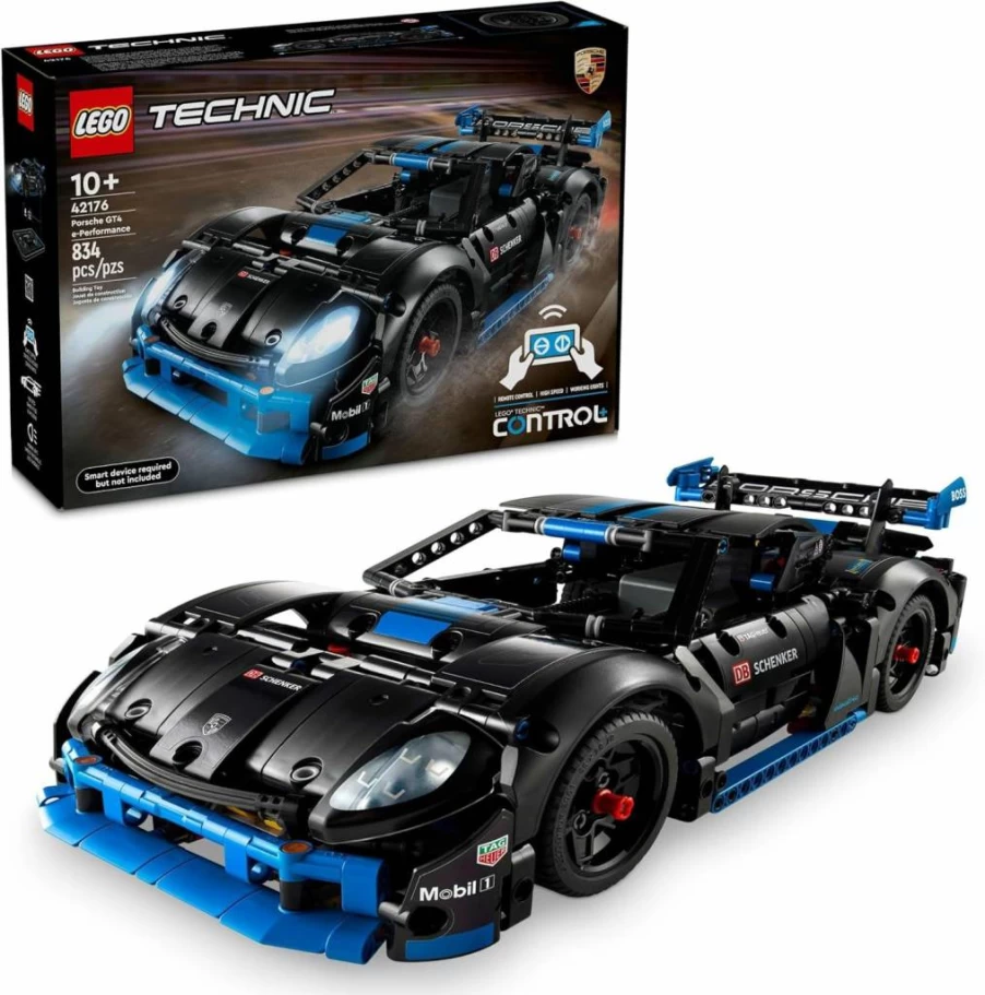 LEGO Technic 42176 Porsche GT4 E-Performance Remote Control Race Car Toy Building Set for Kids Ages 10+, Luxury Vehicle Model Kit with Authentic Details