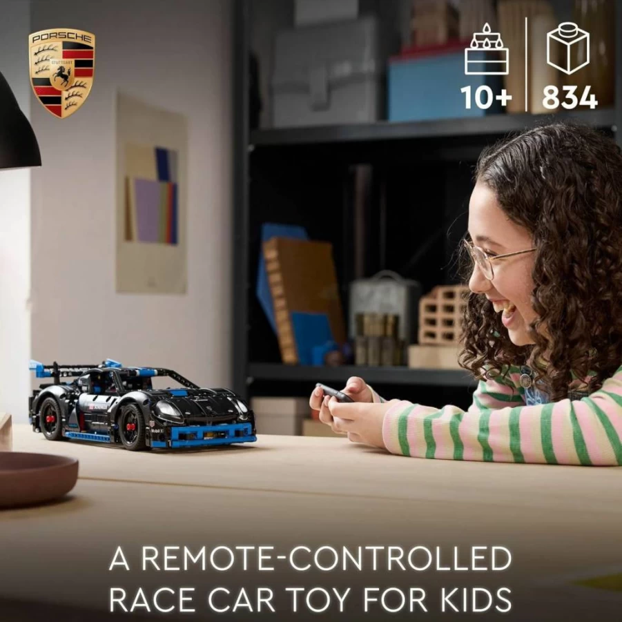 LEGO Technic 42176 Porsche GT4 E-Performance Remote Control Race Car Toy Building Set for Kids Ages 10+, Luxury Vehicle Model Kit with Authentic Details