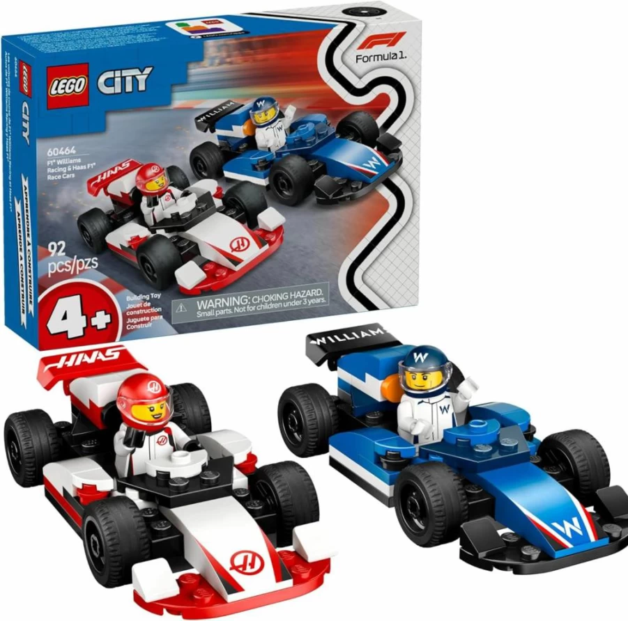LEGO City F1 Racing Car Building Toy Set 60464 - Williams & Haas F1 Team Race Cars, STEM Toy for Kids Ages 4+, Perfect Gift for Boys and Girls, Birthday Present for Young Motorsport Fans