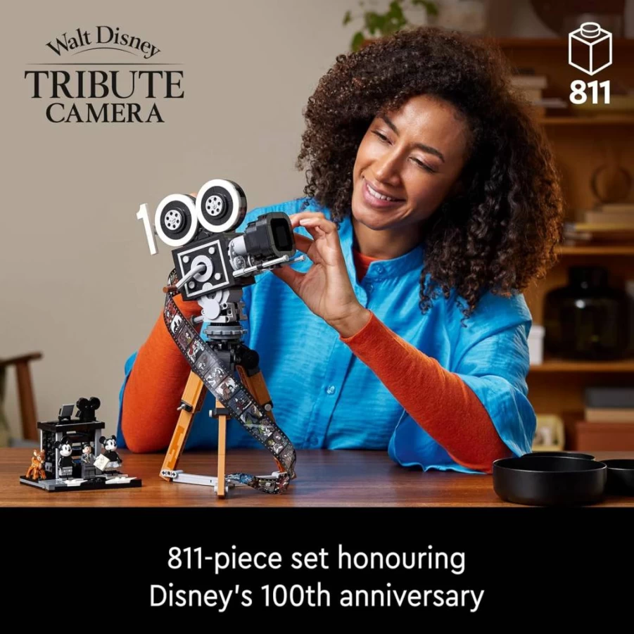 LEGO Disney Collectible Camera Building Set 43230 - Walt Disney Tribute Model for Adult Fans, Creative Play & Display, Unique Gift for Disney & LEGO Enthusiasts