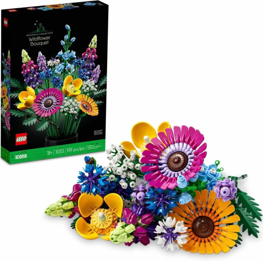 LEGO 10313 Wildflower Bouquet Building Set for Adults - Artificial Botanical Flowers for Home, Kitchen, Desk Decor - Creative Gift for Graduation, Birthday & DIY Enthusiasts Ages 18+
