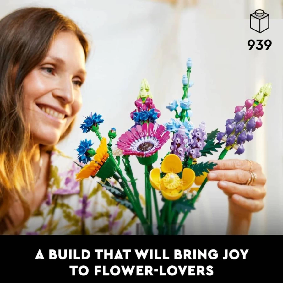 LEGO 10313 Wildflower Bouquet Building Set for Adults - Artificial Botanical Flowers for Home, Kitchen, Desk Decor - Creative Gift for Graduation, Birthday & DIY Enthusiasts Ages 18+