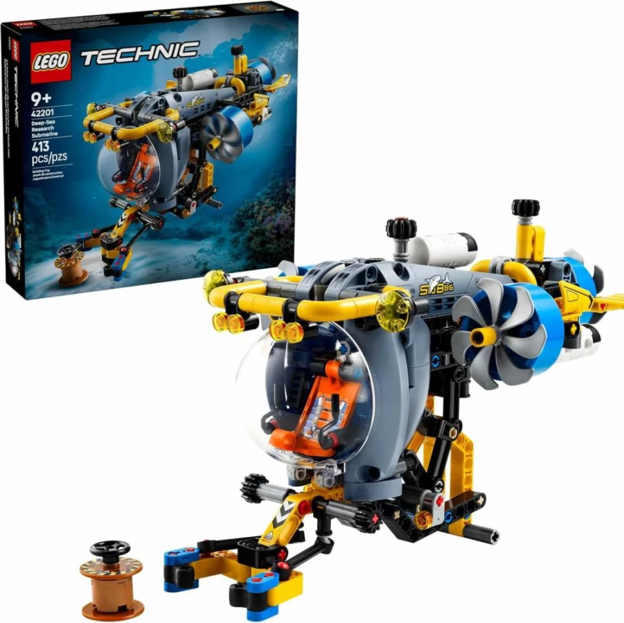 LEGO Technic 42201 Deep-Sea Research Submarine Building Set with Movable Propellers, STEM Toy for Kids Ages 9+, Creative Birthday Gift for Boys and Girls