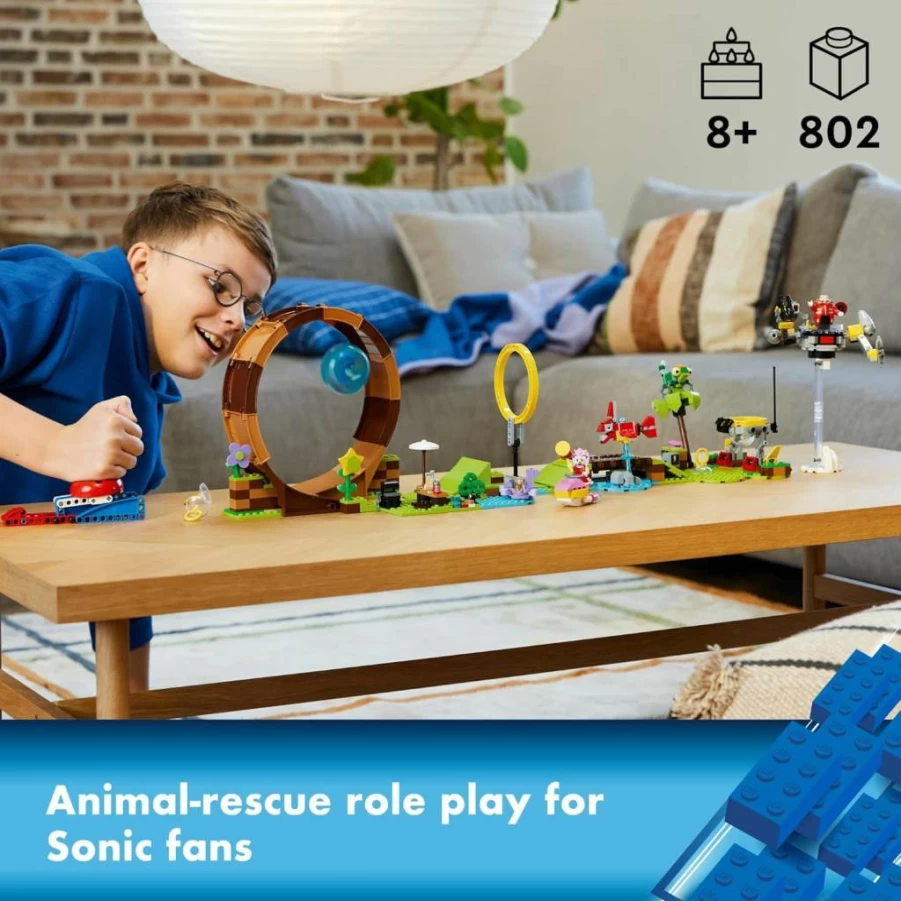 LEGO Sonic The Hedgehog Green Hill Zone 76994 Building Set with 9 Characters, Sonic Adventure Toy for Kids Ages 8+, Creative Gift for Gamers and Fans