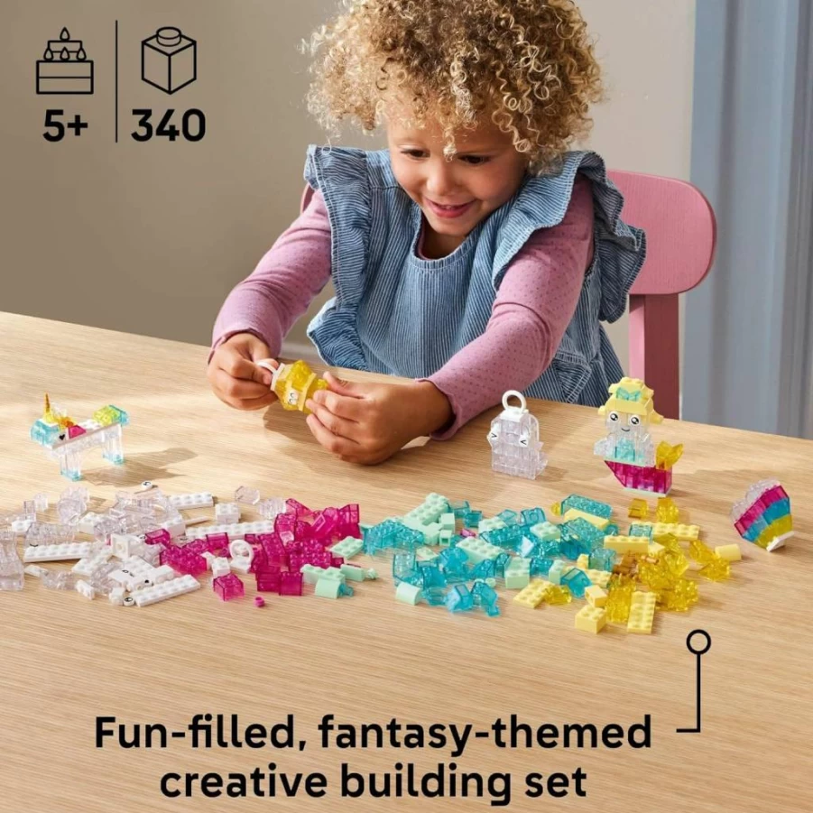 LEGO Classic 11040 Magical Transparent Building Bricks Set - Creative STEM Toy for Kids Ages 5+ | Birthday Gift for Boys & Girls | Educational Construction Blocks with Colorful Pieces