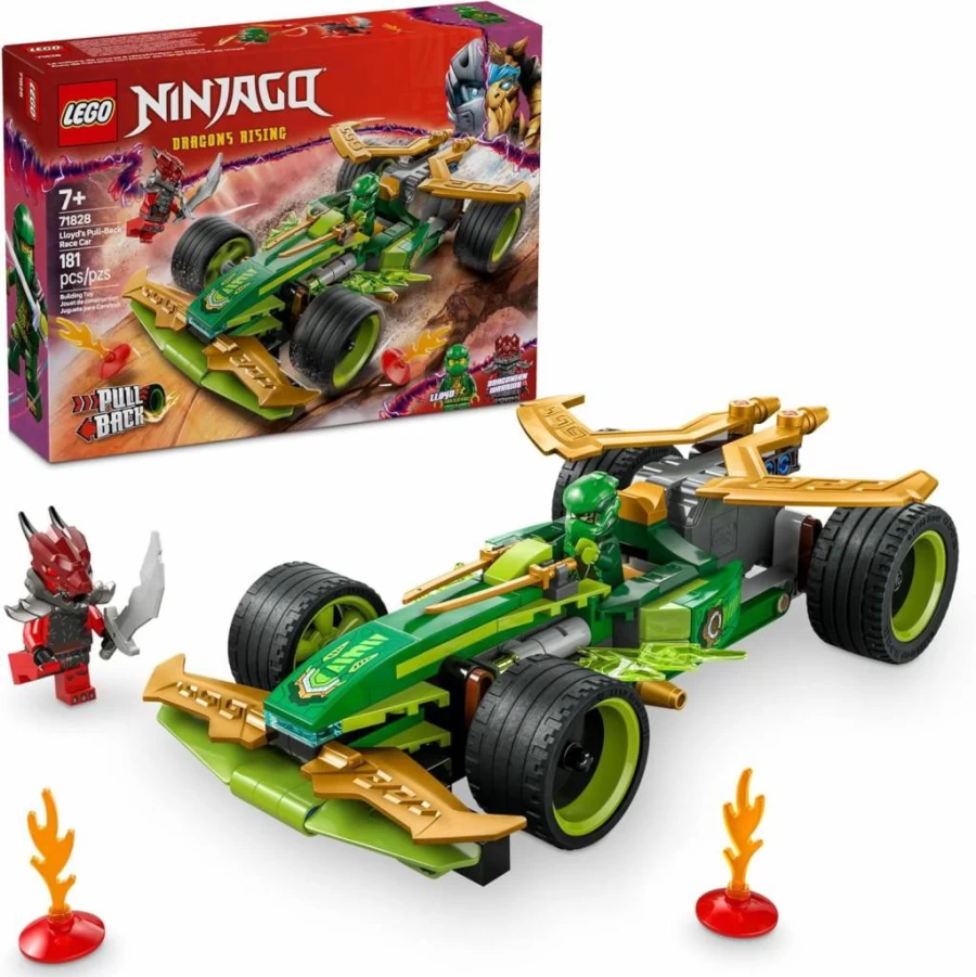 LEGO Ninjago 71828 Lloyd's Pull-Back Race Car Building Set with 2 Minifigures - Kids Construction Toy for Ages 7+, Birthday Gift for Boys and Girls