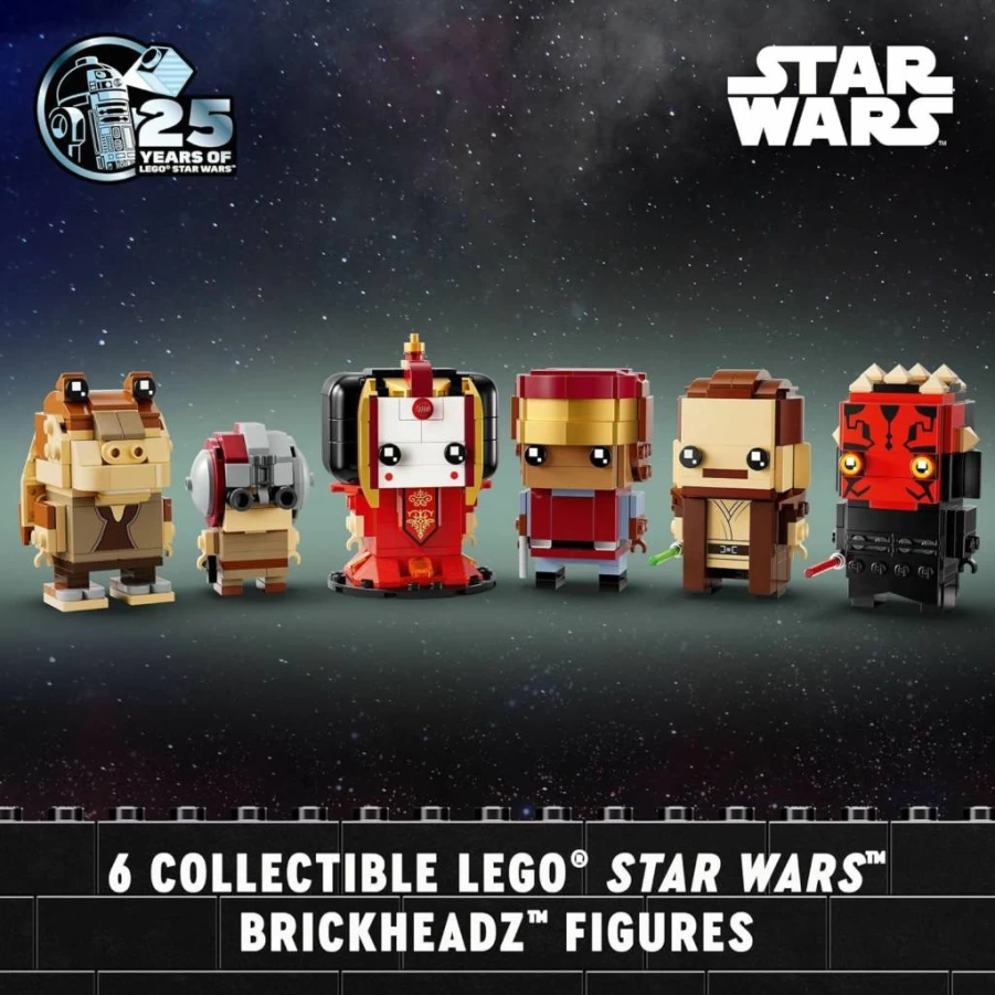 LEGO Star Wars BrickHeadz 40676 The Phantom Menace Building Kit - Darth Maul & Qui-Gon Jinn Collectible Set