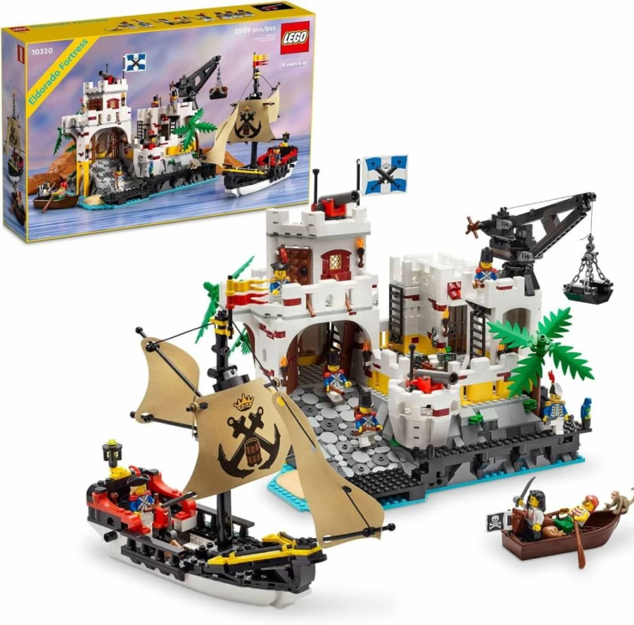 LEGO Icons Eldorado Fortress 10320 Pirate Ship Building Set with 8 Minifigures, Nostalgic Collector's Model for Adults, Creative Office Decor Gift Idea