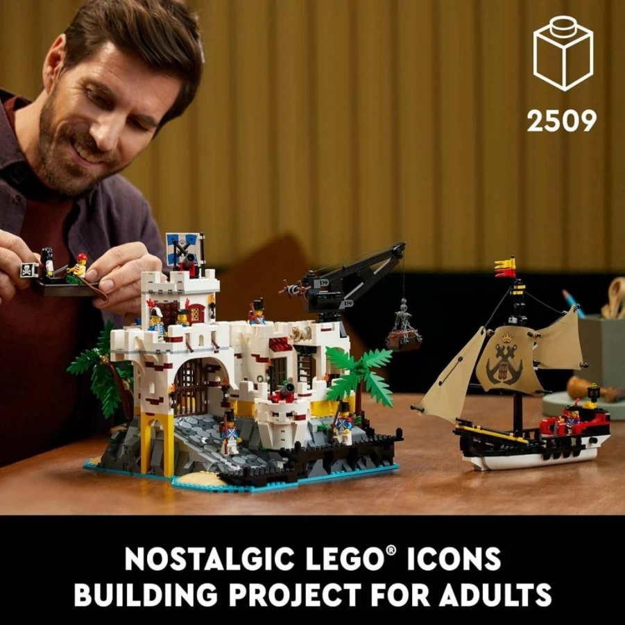 LEGO Icons Eldorado Fortress 10320 Pirate Ship Building Set with 8 Minifigures, Nostalgic Collector's Model for Adults, Creative Office Decor Gift Idea