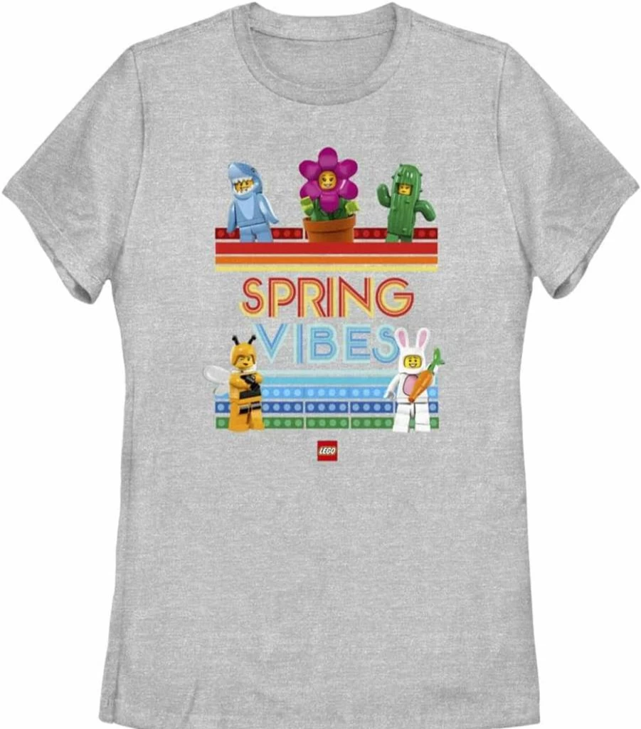 Fifth Sun Women's Short Sleeve Lego Graphic Tee Shirt - Iconic Spring Shiner Heather T-Shirt