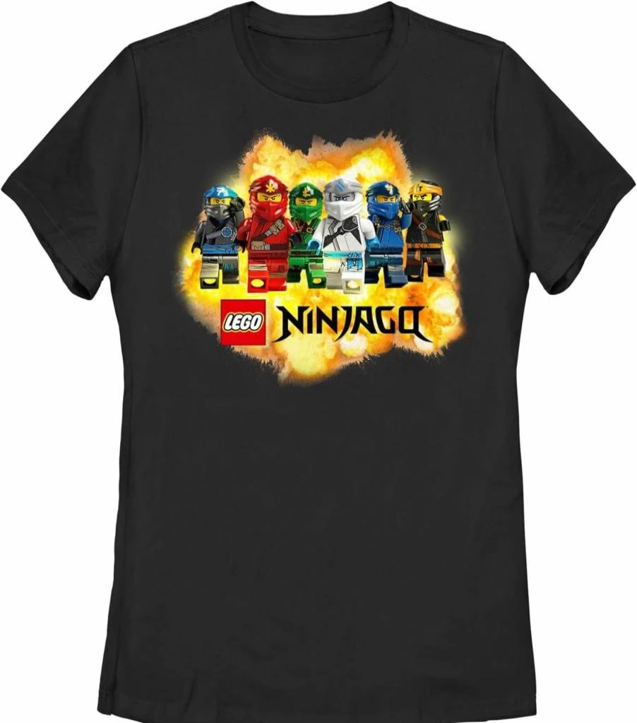 Fifth Sun Women's Short Sleeve Tee - Lego Ninjago Ninja Explosion Graphic T-Shirt