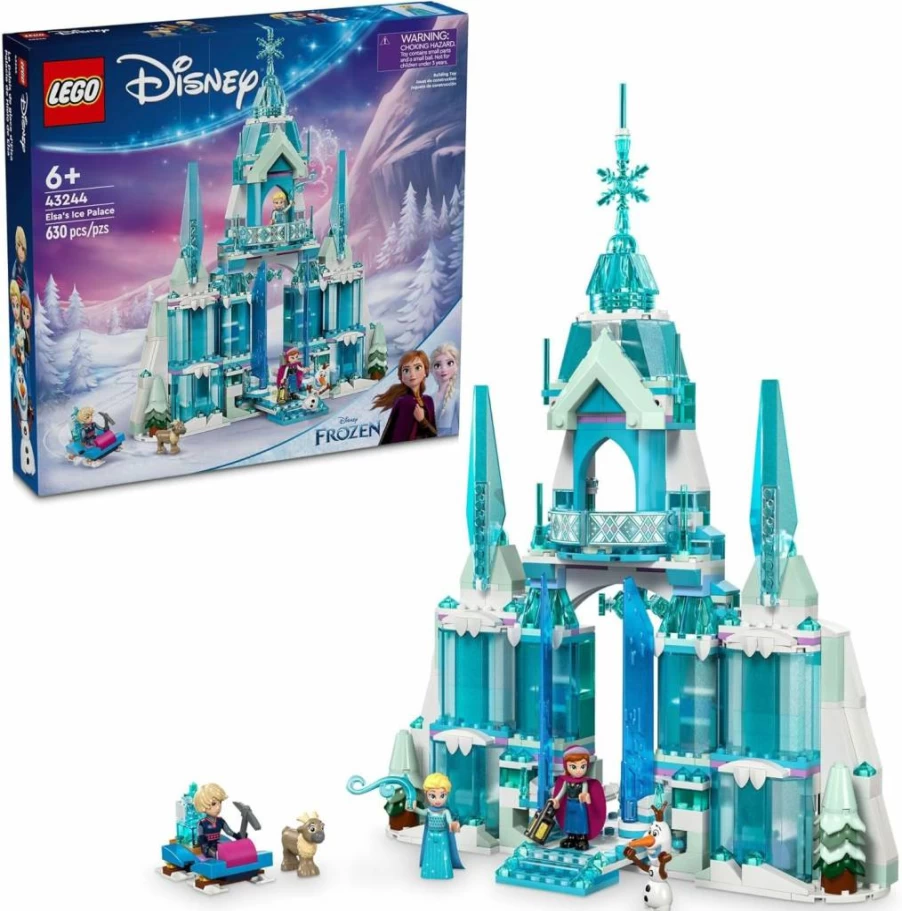 LEGO Disney Frozen Elsa's Ice Palace 43244 Building Kit with Anna & Elsa Mini Dolls, Creative Castle Toy for Kids Ages 6+, Perfect Gift for Girls, Boys and Disney Fans