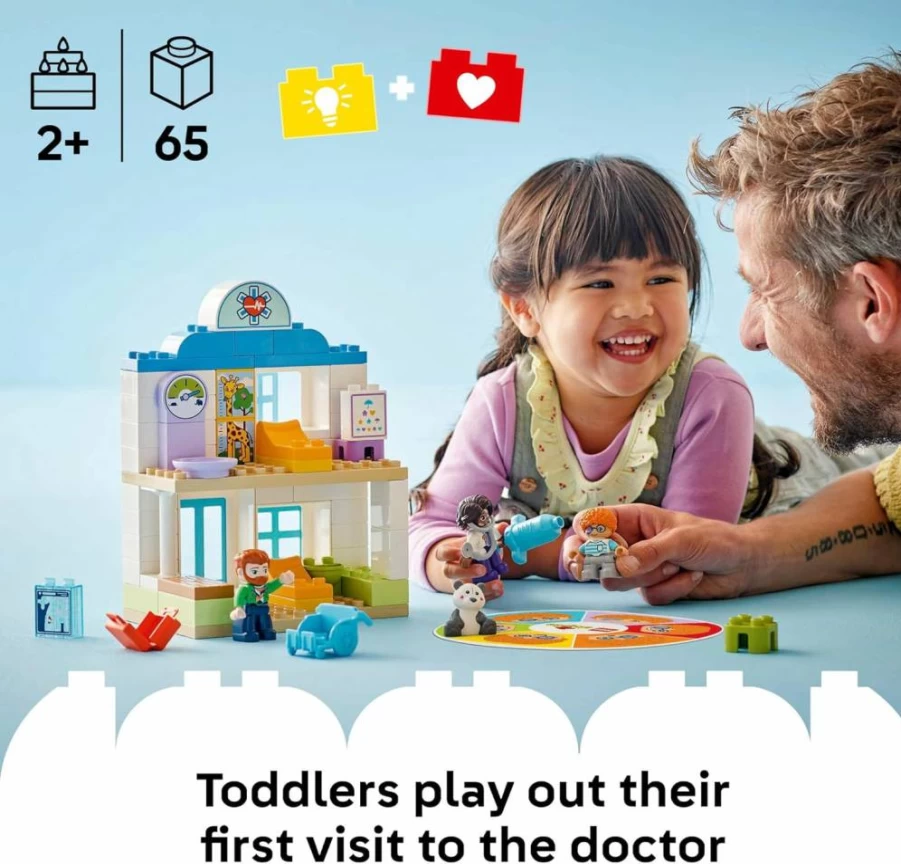 LEGO DUPLO Doctor's Office Building Toy Set - Preschool Educational Playset for Toddlers Ages 2+ (10449) - Gift for Boys & Girls