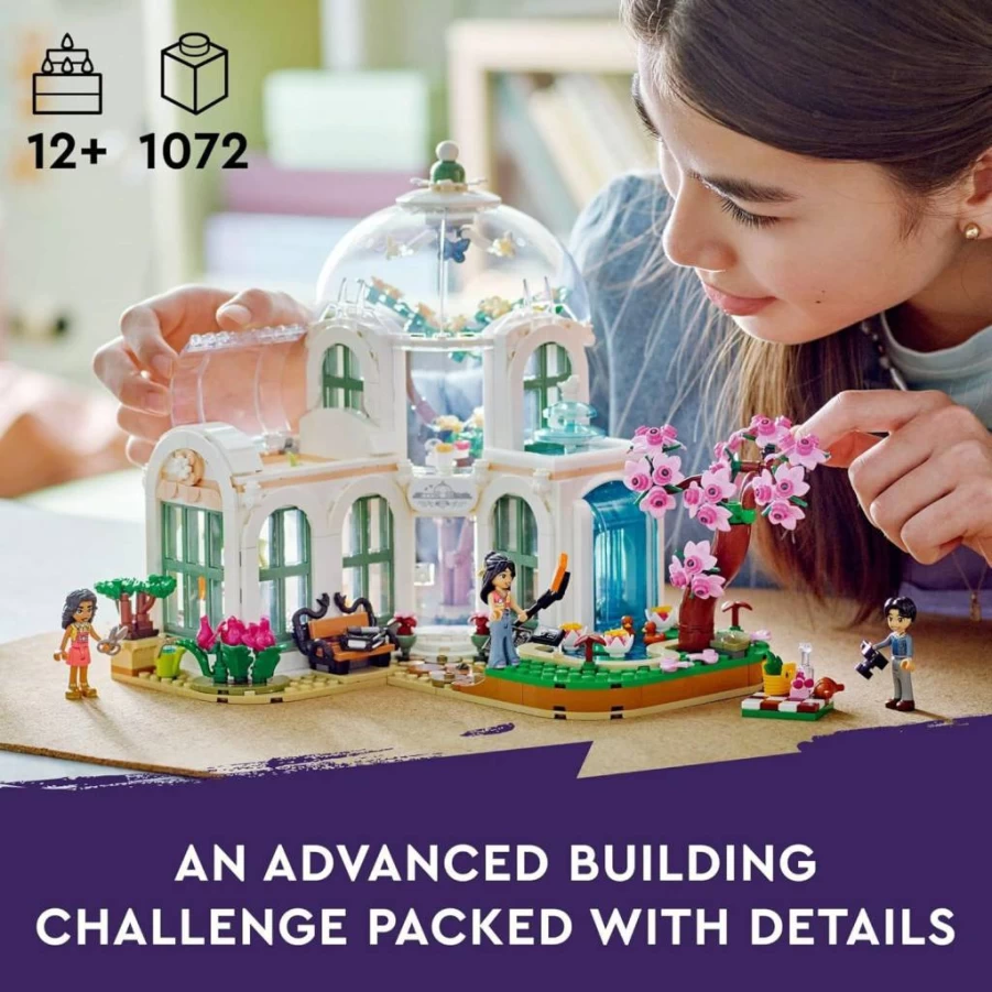 LEGO Friends 41757 Botanical Garden Greenhouse Building Set, Creative Flower and Plant Toy for Kids & Teens Ages 12+, DIY Display Model Gift for Plant Lovers