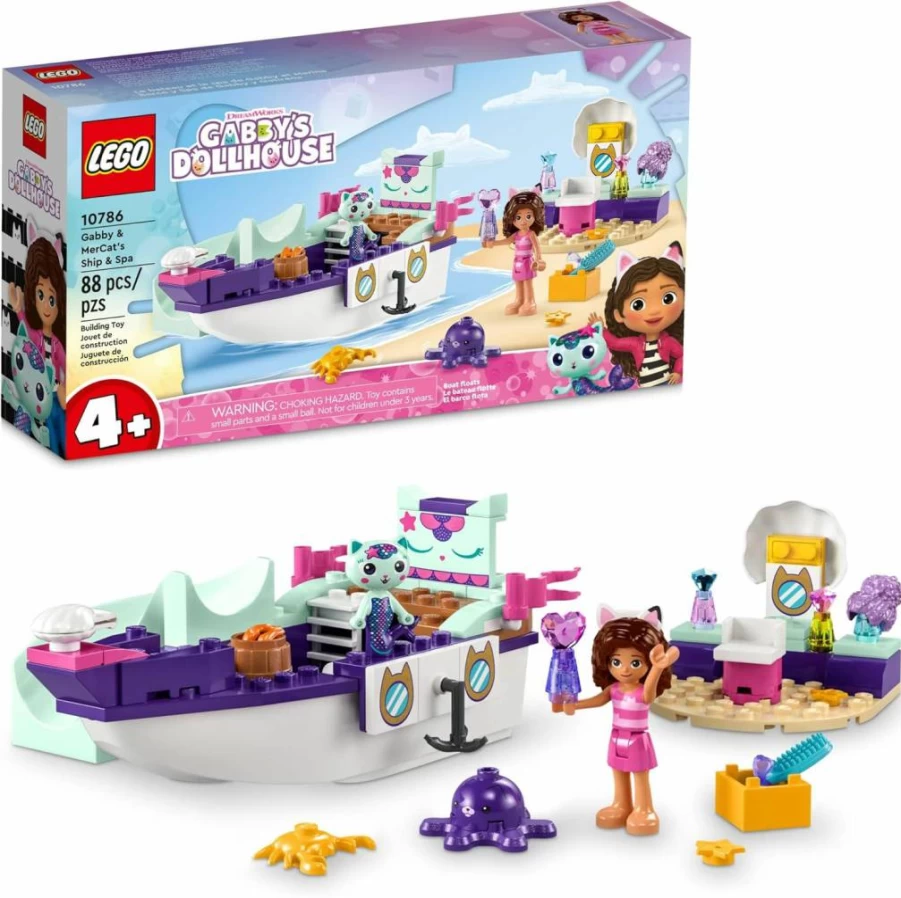 LEGO Gabby's Dollhouse 10786 Building Toy Set with Boat Playset, Beauty Salon & Accessories for Kids Ages 4+ | DreamWorks Animation Series Inspired Creative Play