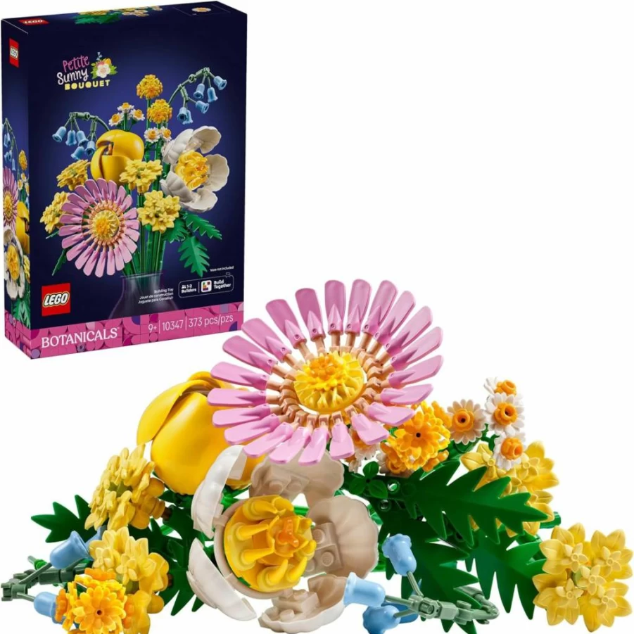LEGO 10347 Botanicals Petite Sunny Bouquet Flower Building Set - DIY Floral Arrangement, Wedding Decor, Gift for Bride & Bridesmaids - Bluebells, Tulip, Daisy Faux Flowers - Creative Toy for Kids Ages 9+