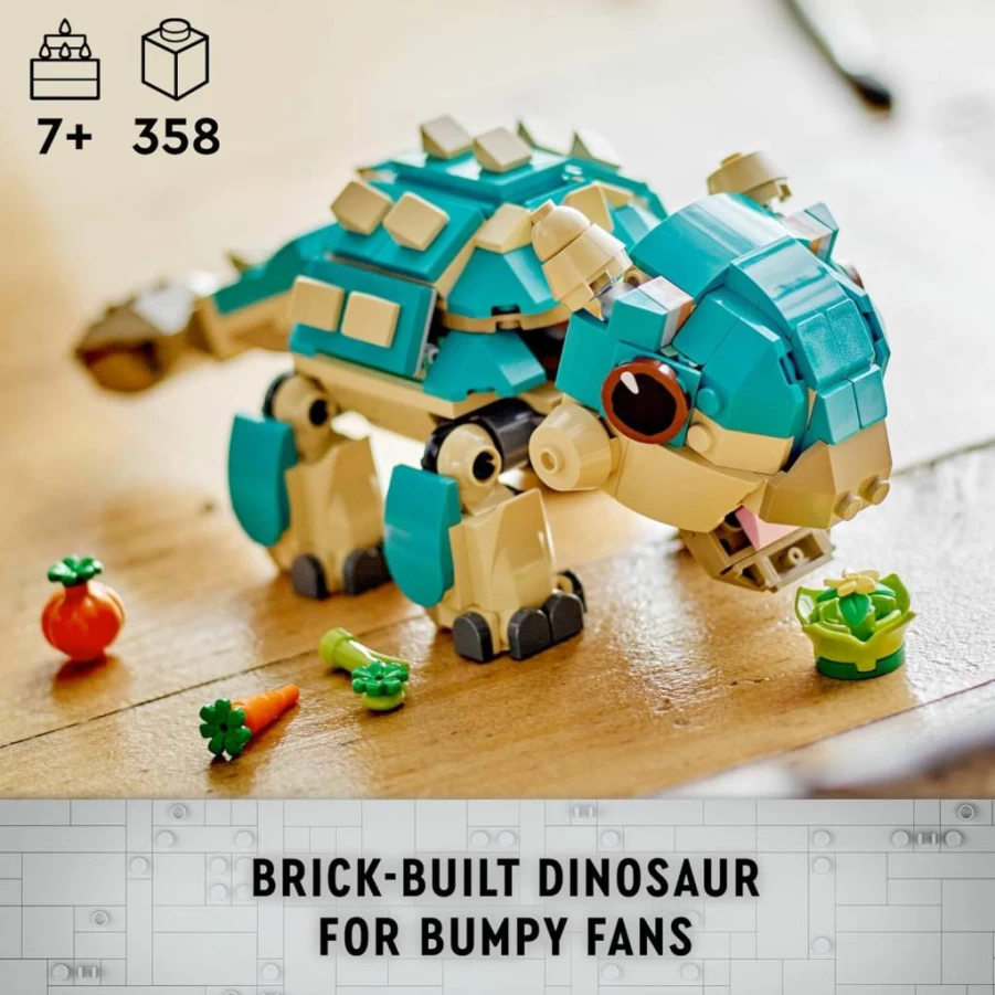 LEGO Jurassic World 76962 Baby Bumpy Ankylosaurus Dinosaur Building Toy Set for Kids Ages 7+, Camp Cretaceous Gift for Boys & Girls, Creative STEM Playset