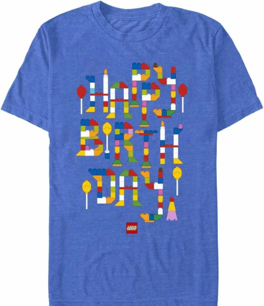 Fifth Sun Men's Lego Themed Iconic Build Graphic Short Sleeve T-Shirt for Birthday Gifts