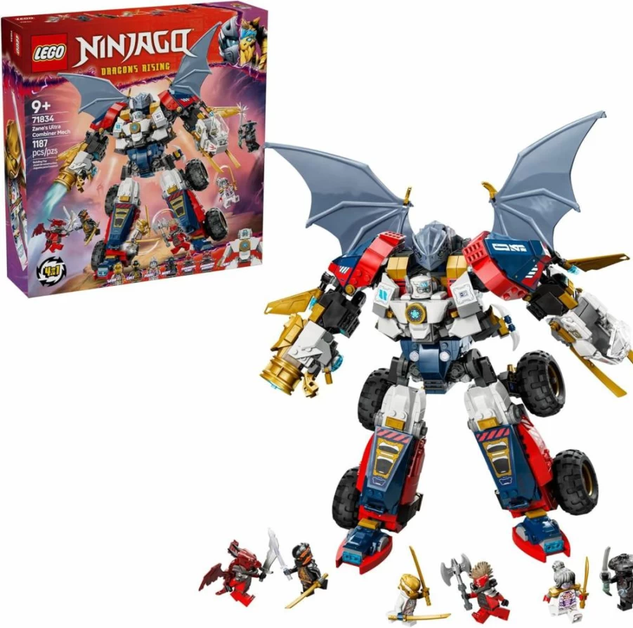LEGO Ninjago Zane's Ultra Combiner Mech 71834 Building Set - 4-in-1 Ninja Toy with 6 Minifigures for Kids Ages 9+ | Birthday Gift for Boys and Girls