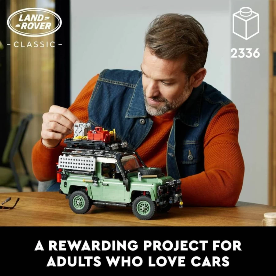 LEGO Icons 10317 Land Rover Defender 90 Classic Car Building Set for Adults, Off-Road Vehicle Model Kit, Perfect Graduation Gift for Men & Women
