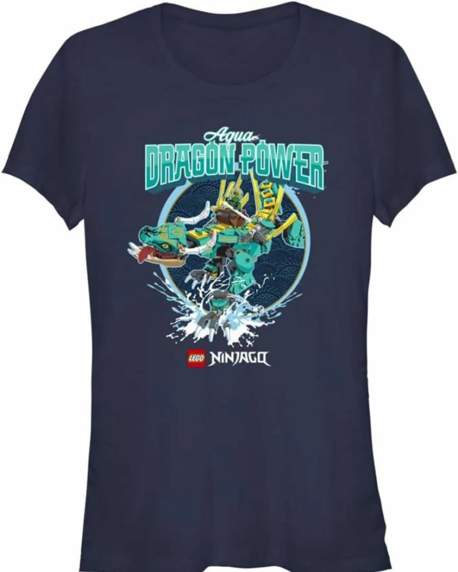 Fifth Sun Women's Lego Ninjago Aqua Dragon Graphic Short Sleeve T-Shirt