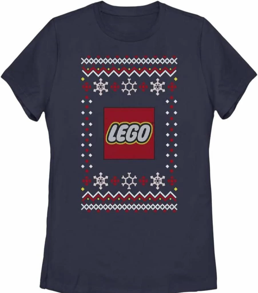 Fifth Sun Women's Short Sleeve Lego Ugly Sweater Graphic Tee - Iconic Design