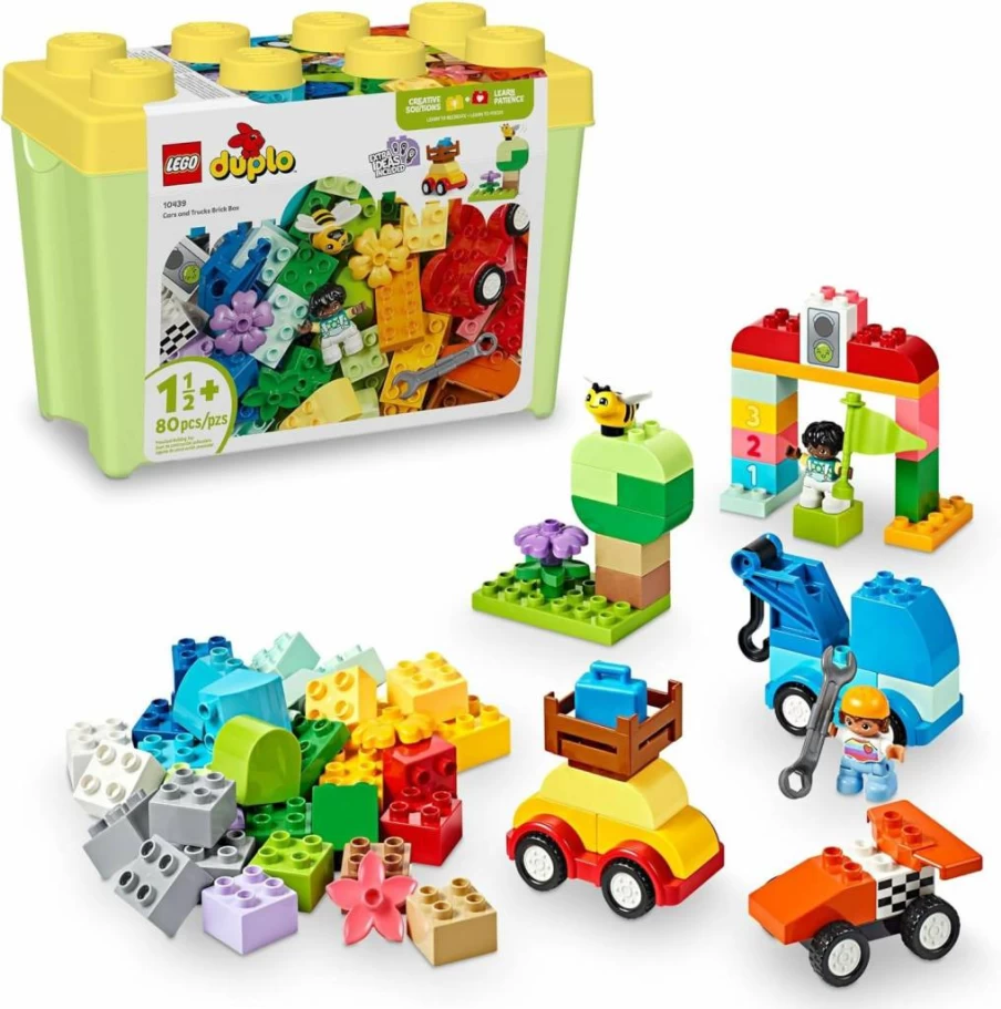 LEGO DUPLO Classic Cars & Trucks Building Toy Set for Toddlers 18+ Months - 10439 STEM Learning Kit for Fine Motor Skills Development