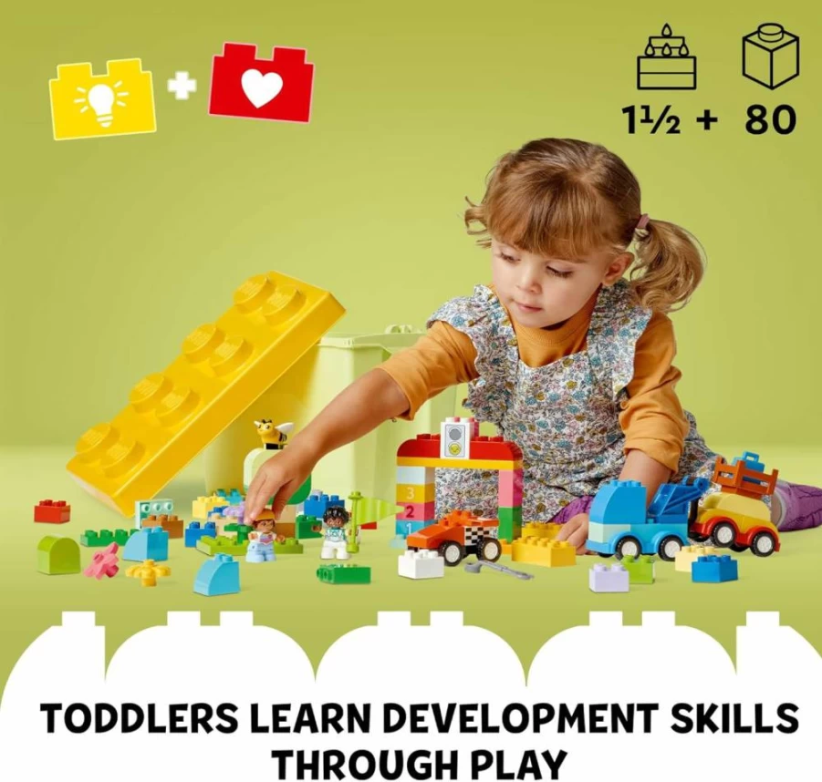 LEGO DUPLO Classic Cars & Trucks Building Toy Set for Toddlers 18+ Months - 10439 STEM Learning Kit for Fine Motor Skills Development