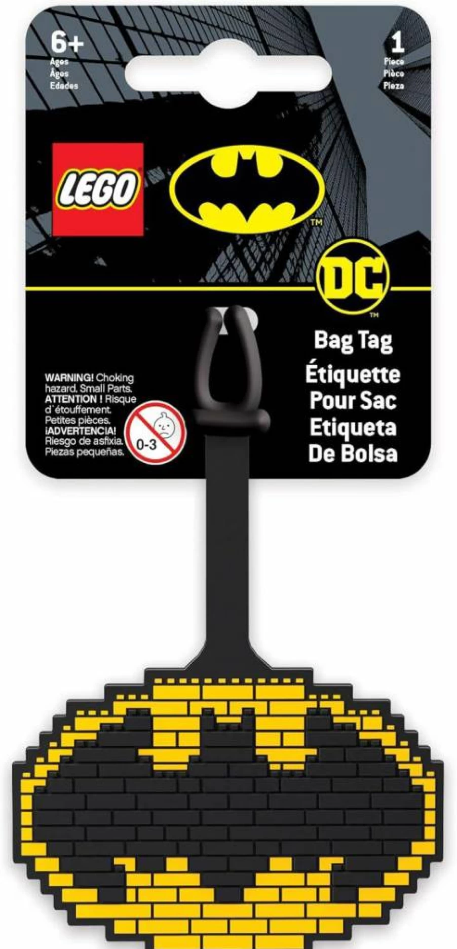 IQ Batman Logo Silicone Luggage Tag - Writable ID Tag for Suitcases, Backpacks, Travel Bags (5.5 Inch Bat Symbol)