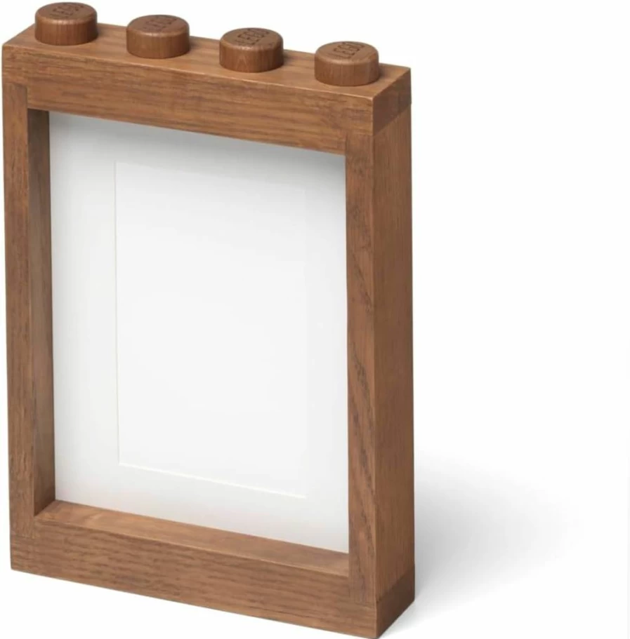 Room Copenhagen LEGO Compatible Dark Stained Oak Wood Picture Frame - Decorative Display for Miniatures
