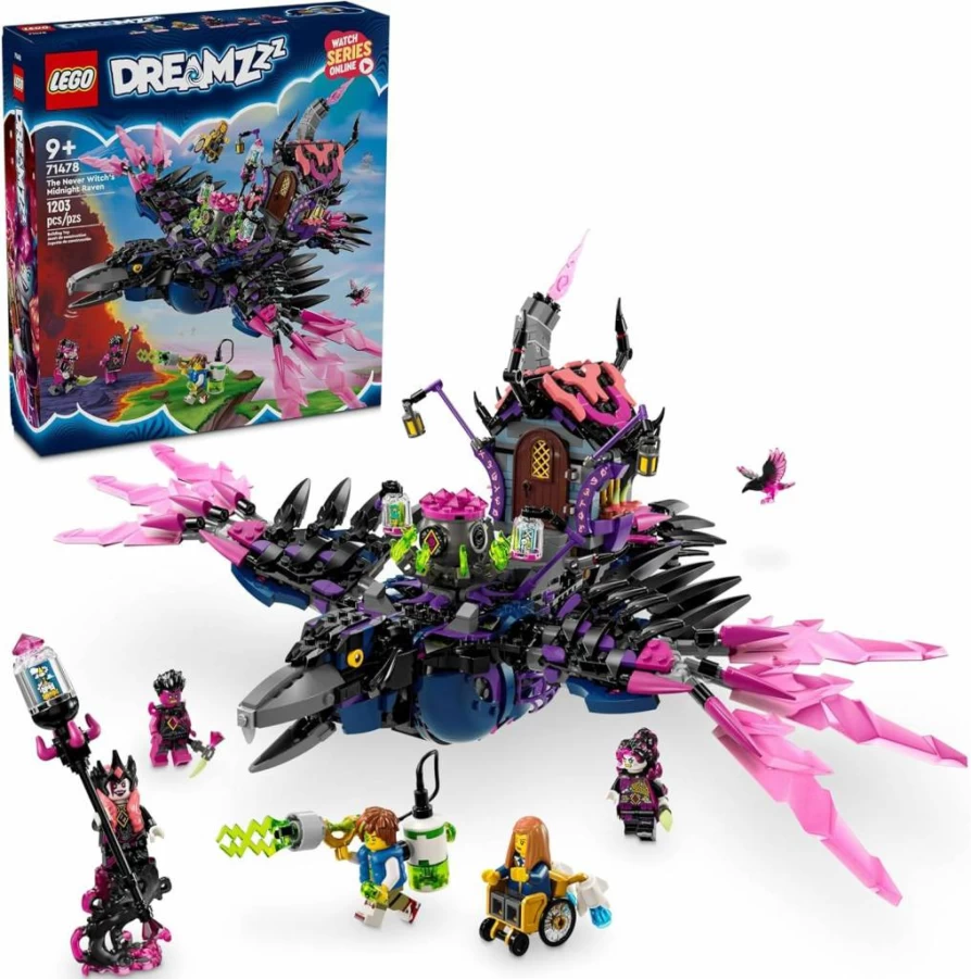 LEGO Dreamzzz The Never Witch’s Midnight Raven 71478 Building Set with 5 Minifigures, 3-in-1 Model Kit, Creative Gift for Kids Ages 9+