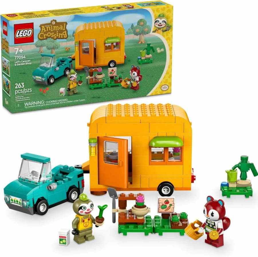 LEGO Animal Crossing 77054 Leif's Caravan & Garden Shop Building Set - Creative Toy for Kids Ages 7+ with Mini Figures - Perfect Gift for Easter and Birthday