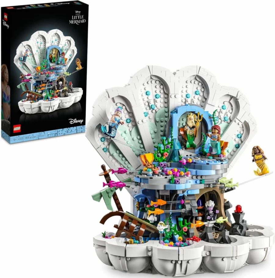 LEGO Disney Princess The Little Mermaid Royal Clamshell Building Set 43225 with Ariel, Ursula & King Triton, Adult Collectible Toy for Ages 18+