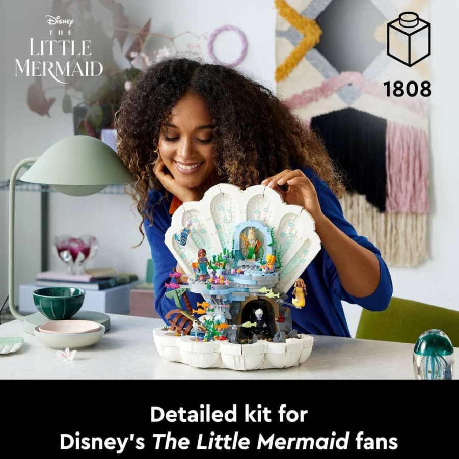 LEGO Disney Princess The Little Mermaid Royal Clamshell Building Set 43225 with Ariel, Ursula & King Triton, Adult Collectible Toy for Ages 18+