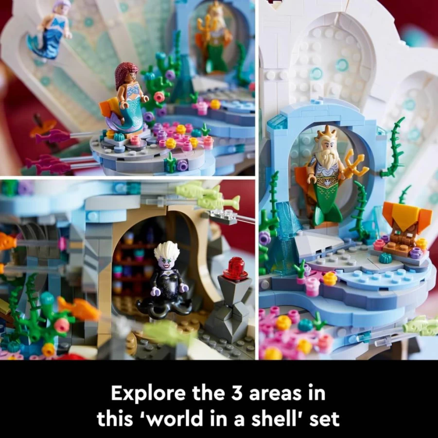 LEGO Disney Princess The Little Mermaid Royal Clamshell Building Set 43225 with Ariel, Ursula & King Triton, Adult Collectible Toy for Ages 18+