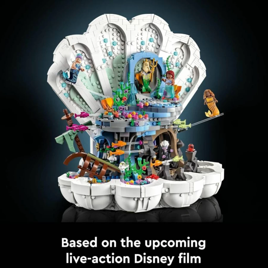 LEGO Disney Princess The Little Mermaid Royal Clamshell Building Set 43225 with Ariel, Ursula & King Triton, Adult Collectible Toy for Ages 18+
