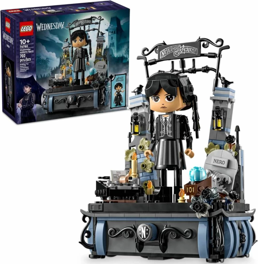 LEGO Wednesday Addams Building Toy Set 76780 - Collectible Doll with Display for Kids Ages 10+, Creative Gift for Birthday & Halloween Fans