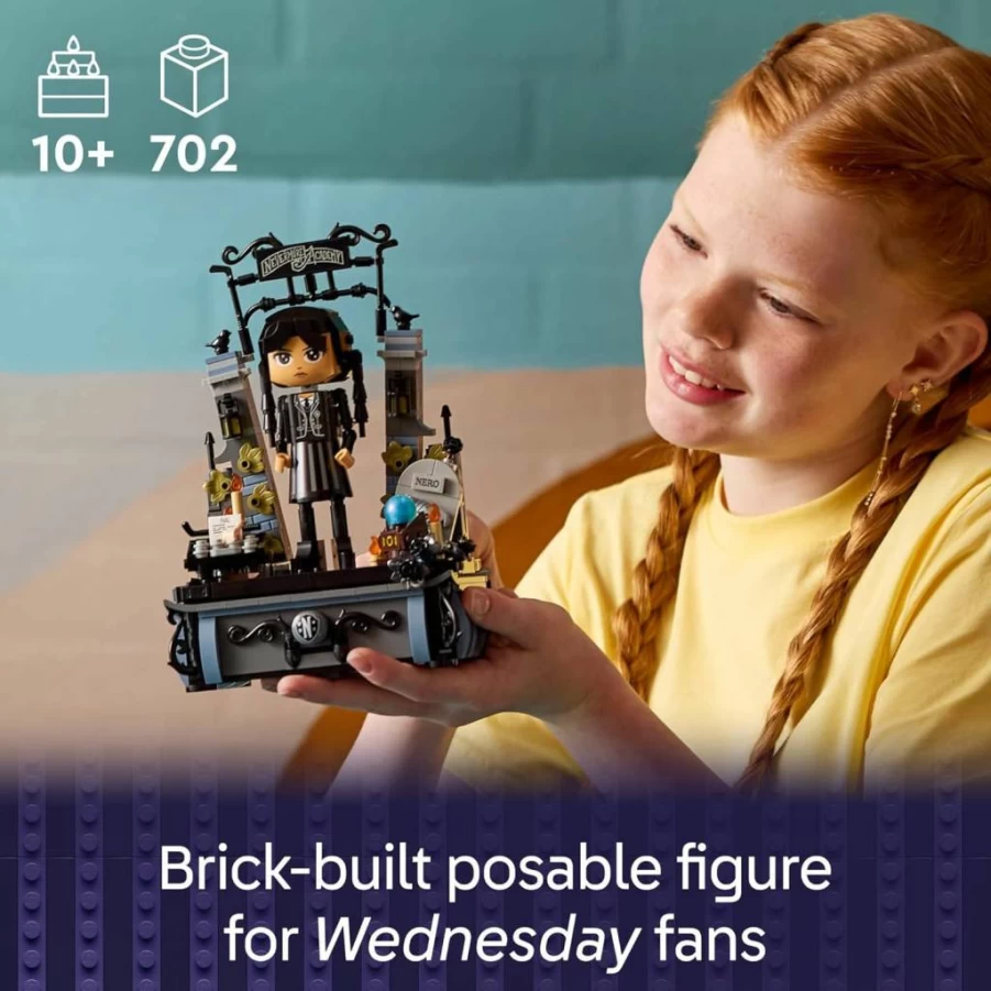 LEGO Wednesday Addams Building Toy Set 76780 - Collectible Doll with Display for Kids Ages 10+, Creative Gift for Birthday & Halloween Fans