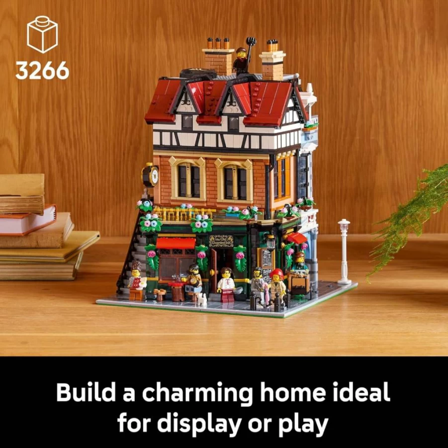 LEGO Icons 10350 Tudor Corner Building Set for Adults – DIY Miniature House Model Kit, Collectible Mini Home Construction Toy, Creative Gift for Men & Women 18+