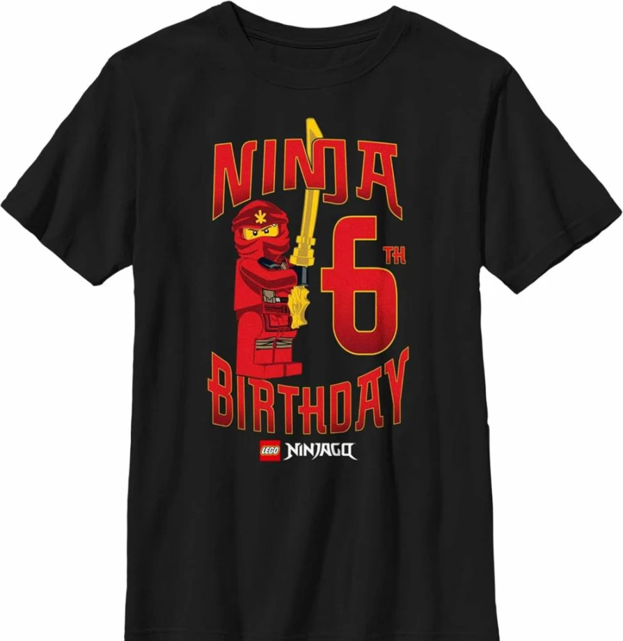 Fifth Sun Boys' Lego Ninjago Birthday Graphic Short Sleeve T-Shirt for Kids