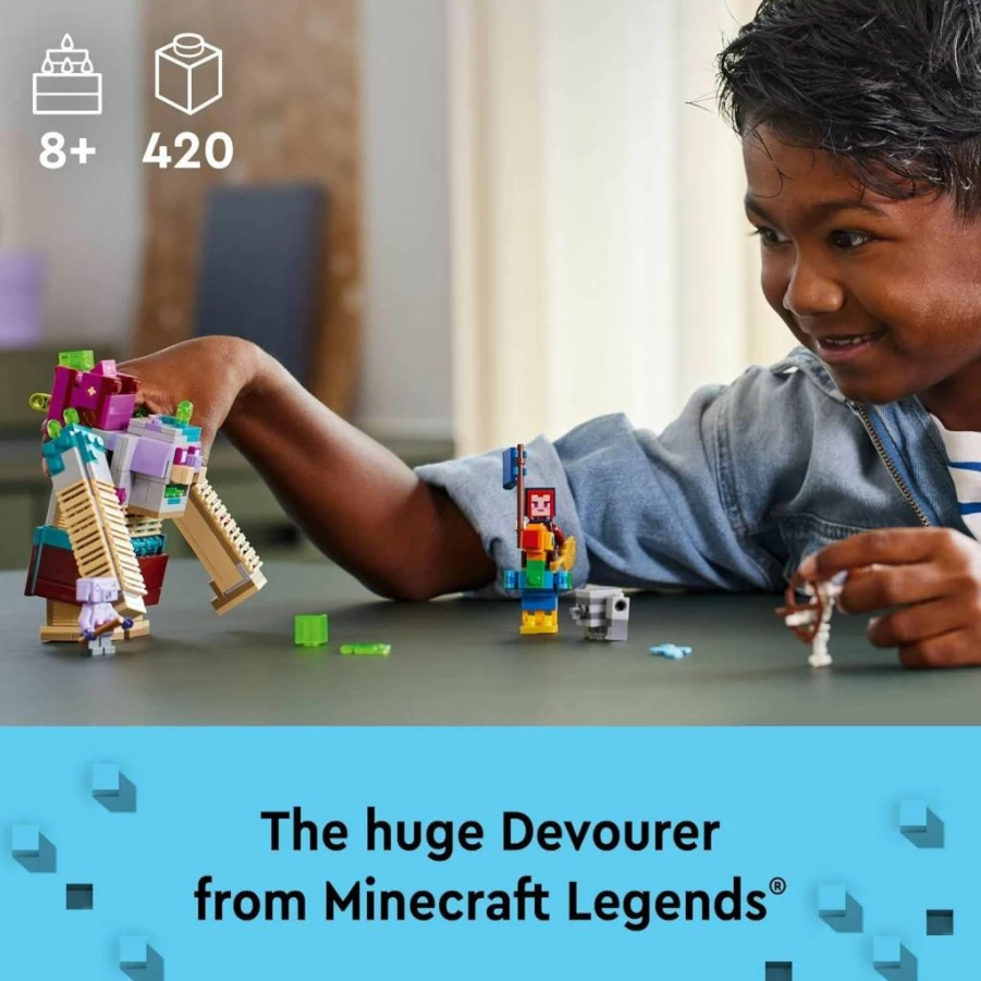 LEGO Minecraft 21257 The Devourer Showdown Building Set with Popular Characters, Creative Toy for Kids Ages 8+, Ideal Gift for Boys and Girls